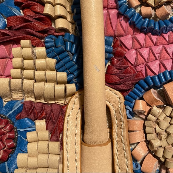 Sam Edelman Sylvia Leather & Jute Cotton Blend Convertible Satchel Tote - Picture 14 of 14